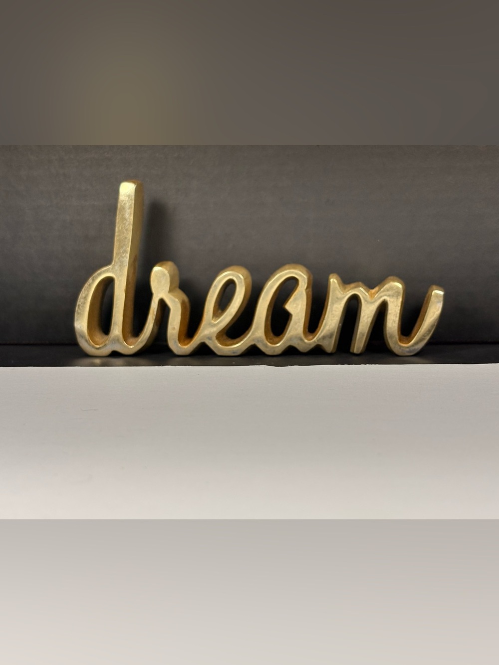 Brass DREAM Script Sign | Vintage Inspired Gold Home Decor